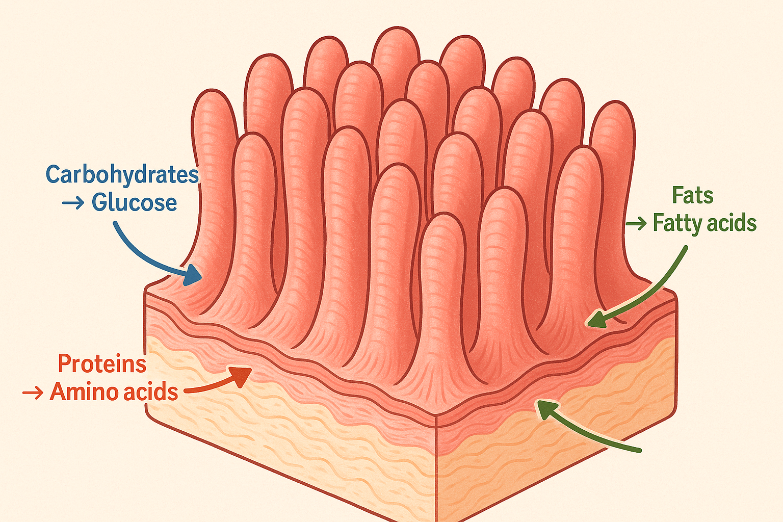 Is It Just Indigestion? Or Could It Be Crohn’s Disease? 4 illustration of villi inside the small intestine