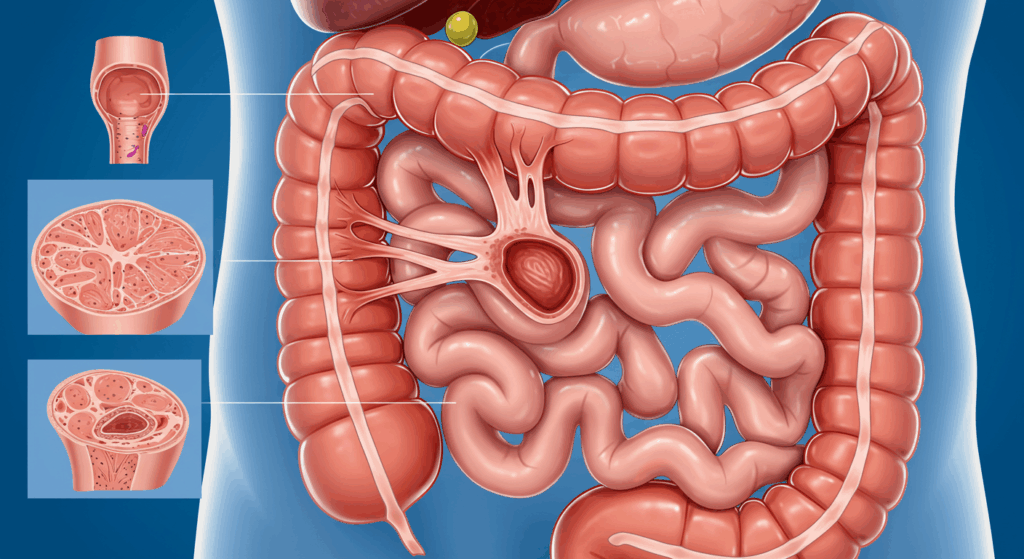 Is It Just Indigestion? Or Could It Be Crohn’s Disease? 6 Medical illustration of SBO due to adhesions